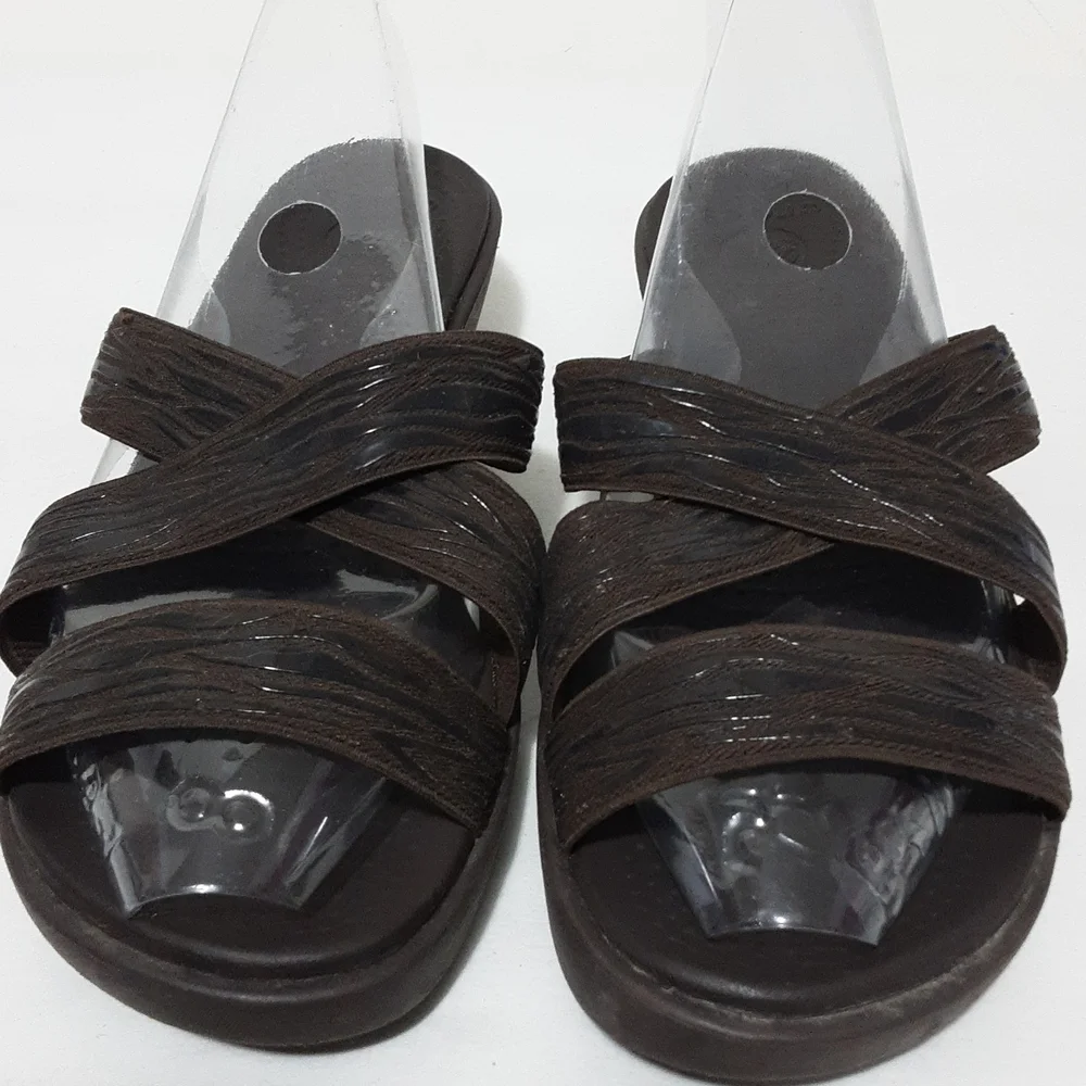 Crocs Brown‎ 3 Straps Wedge Shoes